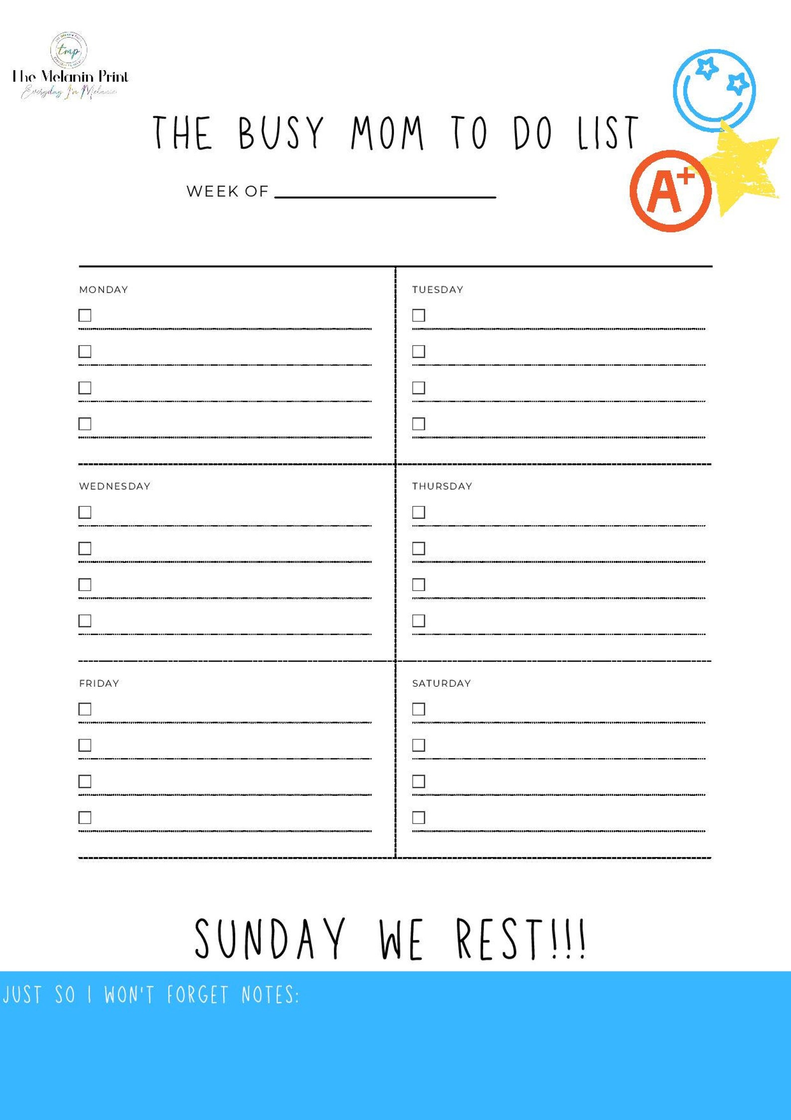 Busy Mom To Do List Planner Printable Mommy Daily Planner | Etsy