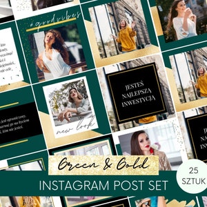 GREEN&GOLD 25 Instagram posts templates