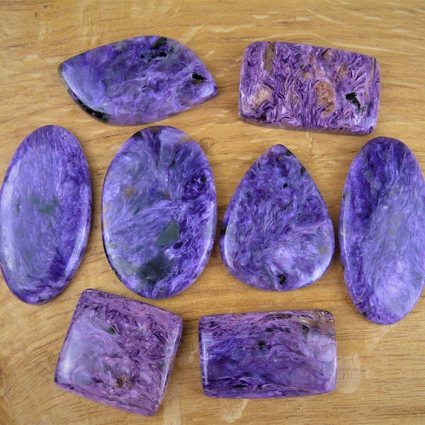 Charoite gemstone cabochons || Teardrop / Oval / Square / Different shapes