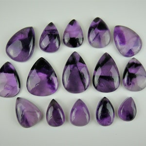 Amethyst Cabochons / Trapiche Amethyst Tropfen / Teardrop / Birnen-Form Bild 1