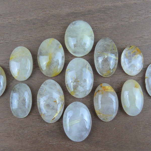 Goldener Rutilquarz / Rutilated Quartz Cabochons || Oval