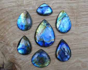 Multi Flash Labradorit Cabochons || Teardrop / Tropfenform