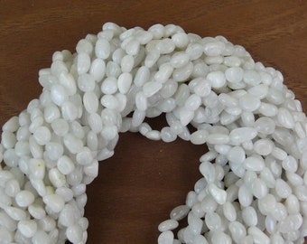White Moonstone Nugget Beads Strand || 6-8 mm