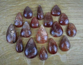 Sonnenstein Cabochons || Tropfen / Teardrop / Pear-Shape