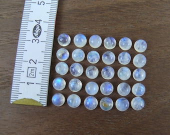 Rainbow Moonstone Cabochon 4 Pieces (Set of 4) Round || 6mm