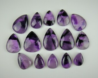 Amethyst Cabochons / Trapiche Amethyst || Tropfen / Teardrop / Birnen-Form