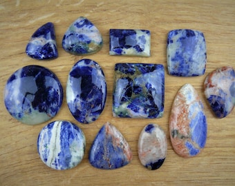 Sodalite Cabochons || Round, Square / Rectangular, Oval, Drops, Various shapes