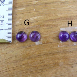 Small Amethyst Cabochon Pairs (Set of 2) || Round / Oval / Marquise image 5
