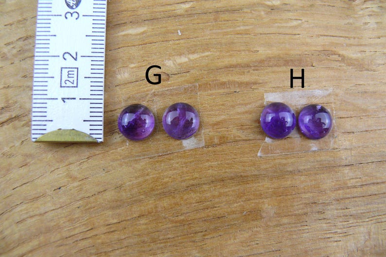 Small Amethyst Cabochon Pairs (Set of 2) || Round / Oval / Marquise image 5