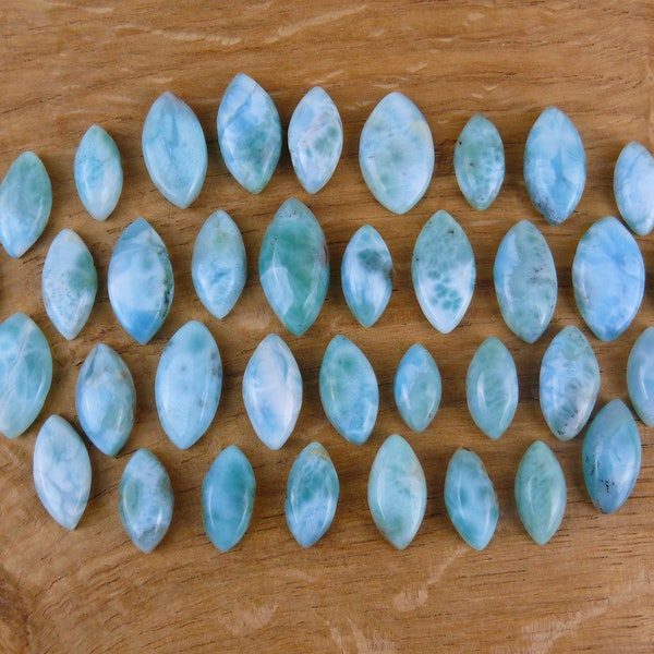 Petits cabochons Larimar / Pierres précieuses Larimar || Marquise