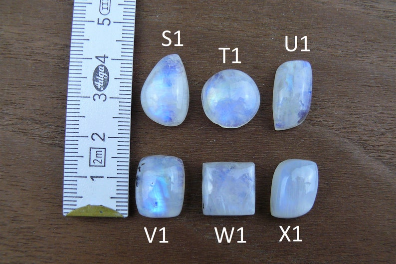 Regenbogen Mondstein Cabochons / Weißer Labradorit Edelsteine Viereckig/Rechteckig, Oval, Tropfen, Rund, Verschiedene Formen Bild 5