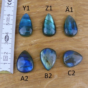 Cabochons labradorites / Labradorite bleue Larme / Forme de poire / Larme image 6