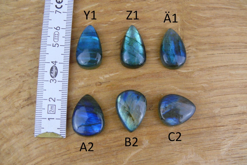 Labradorit Cabochons / Blauer Labradorit Tropfen / Birnen-Form / Teardrop Bild 6