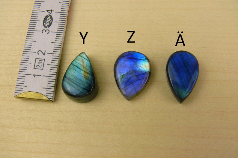 Labradorit Cabochons Edelsteine Tropfen-Form / Teardrop / Birnen-Form Bild 10