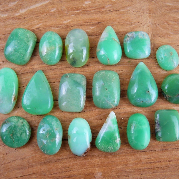 Small Chrysoprase Cabochons || Oval, Teardrop, Square, Round