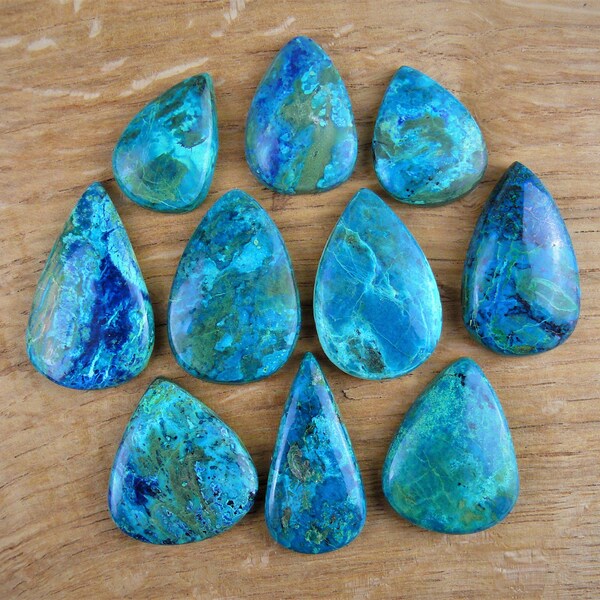 Chrysokoll Cabochons / Chrysocolla || Teardrop / Tropfen / Pear Shaped