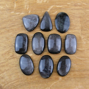 Cabochon di ossidiana d'argento || Ovale, quadrato, a goccia