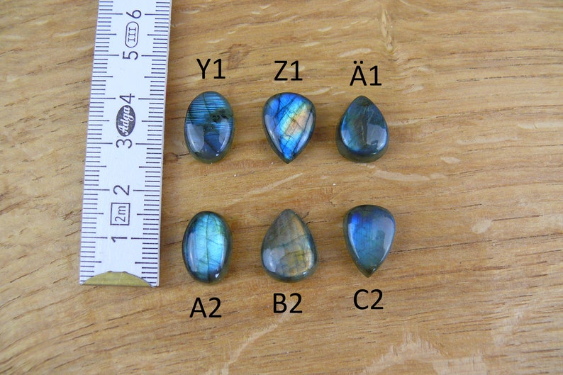 Petits cabochons labradorites Larme / Ovale / Carré / Marquise image 6