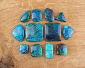 Shattuckite-Azurite / Shattuckite-Chrysocolla Cabochons || Marquise, Square, Teardrop, Round, Various Shapes