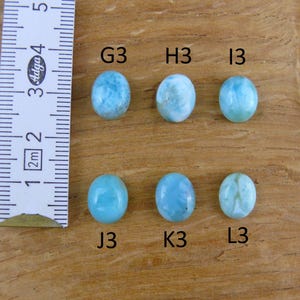 Małe kaboszony Larimar || Owalne || 18x13mm / 16x12mm / 15x11mm / 14x10mm / 12x10mm / 11x9mm zdjęcie 12
