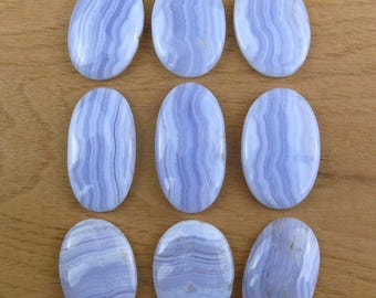 Blue Chalcedony / Agate || Cabochons || Oval