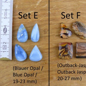 Gemstone Cabochons || Sets of 4 || Labradorite, Prehnite, Amethyst, Carnelian, Rutilated Quartz, Larimar, Apatite, Chrysoprase, Sunstone, Chrysocolla image 4