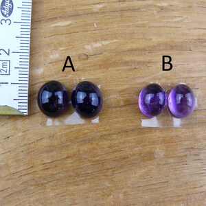 Small Amethyst Cabochon Pairs (Set of 2) || Round / Oval / Marquise image 2