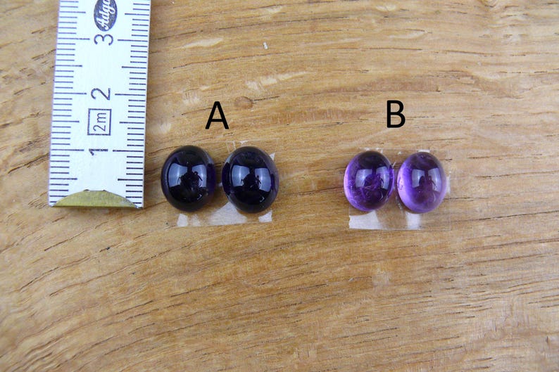 Small Amethyst Cabochon Pairs (Set of 2) || Round / Oval / Marquise image 2