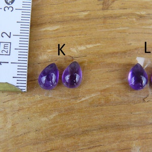 Kleine Amethyst Cabochons Paare / 2er-Sets Tropfen / Teardrop / Birnen-Form Bild 7