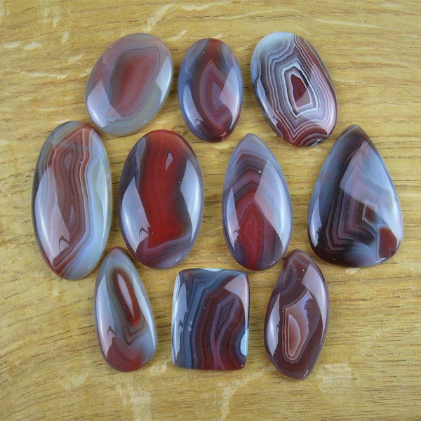 Botswana Achat Cabochons || Teardrop/Tropfen, Oval, Verschiedene Formen