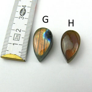 Goldener Labradorit Cabochons Tropfen / Teardrop / Birnen-Form Bild 5