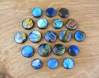 Cabochons labradorites || Rond || 19 mm/18 mm/17 mm/16 mm/15 mm