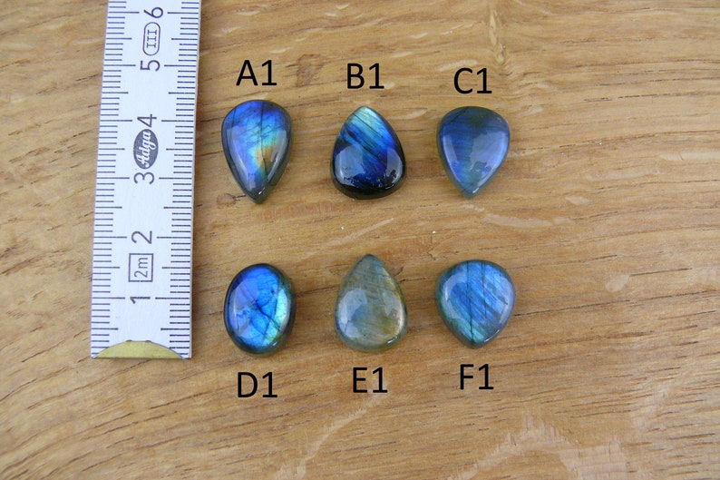 Petits cabochons labradorites Larme / Ovale / Carré / Marquise image 2