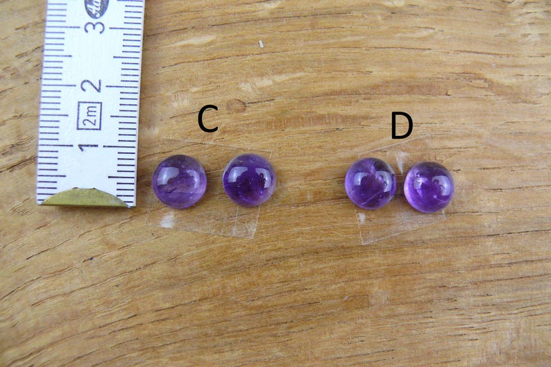 Small Amethyst Cabochon Pairs (Set of 2) || Round / Oval / Marquise image 3