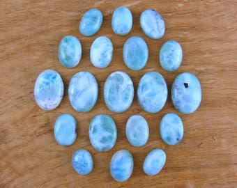 Small Larimar Cabochons || Oval || 18x13mm / 16x12mm / 15x11mm / 14x10mm / 12x10mm / 11x9mm