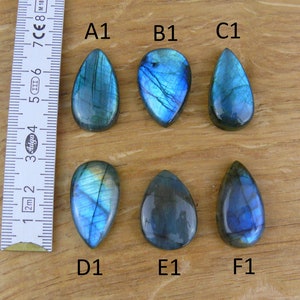 Labradorit Cabochons / Blauer Labradorit Tropfen / Birnen-Form / Teardrop Bild 2