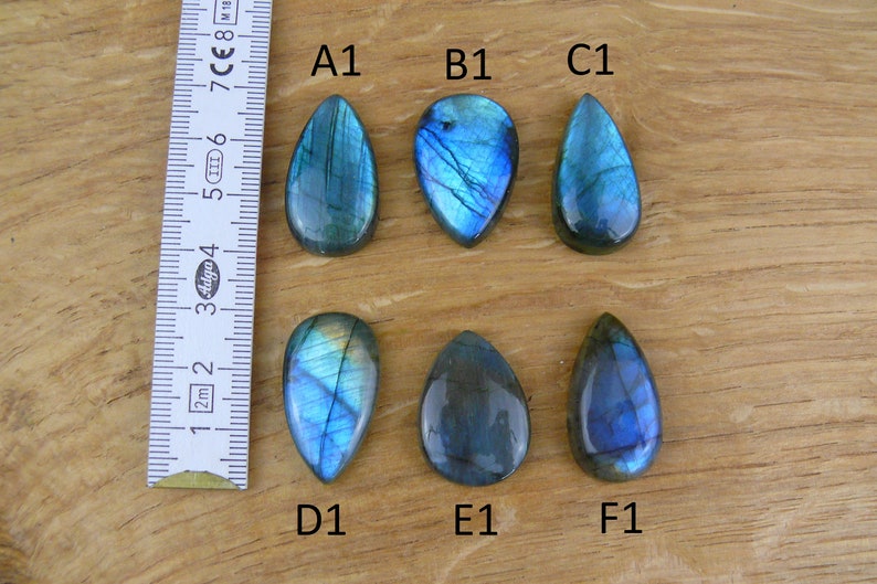 Labradorit Cabochons / Blauer Labradorit Tropfen / Birnen-Form / Teardrop Bild 2