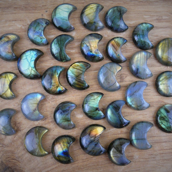 Kleine Labradorit Cabochons || Mond / Mond-Form / Sichelmond