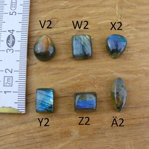 Petits cabochons labradorites Larme / Ovale / Carré / Marquise image 10