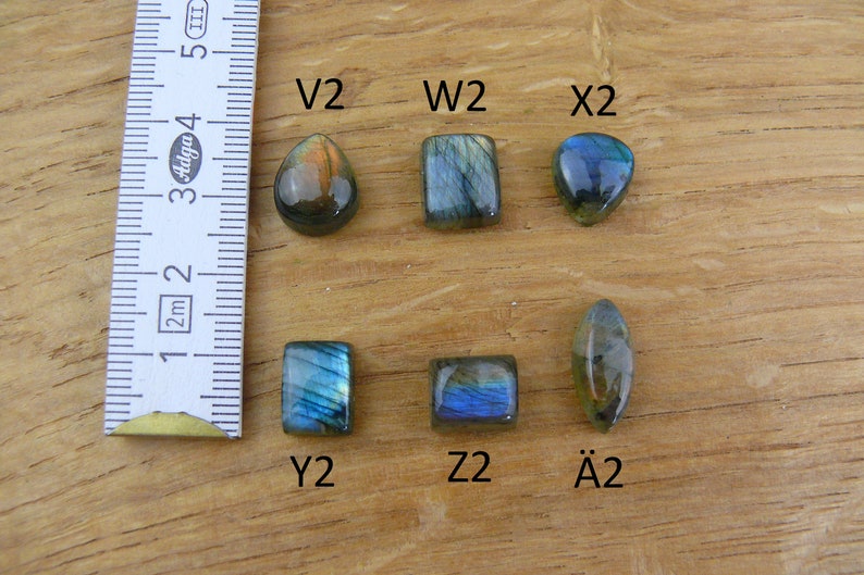 Petits cabochons labradorites Larme / Ovale / Carré / Marquise image 10