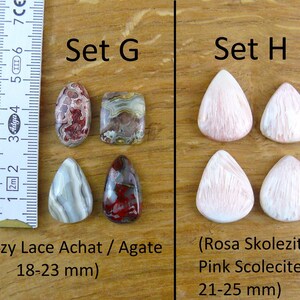Gemstone Cabochons || Sets of 4 || Labradorite, Prehnite, Amethyst, Carnelian, Rutilated Quartz, Larimar, Apatite, Chrysoprase, Sunstone, Chrysocolla image 5