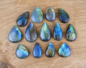 Labradorit Cabochons / Labradorit Edelsteine || Tropfen / Teardrop / Birnen-Form