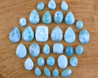 Small Larimar Cabochons / Larimar Gemstones || Oval, Teardrop, Marquise, Round
