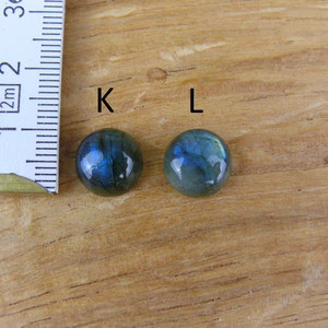 Kleine Labradorit Cabochons Rund 11x11mm / 10x10mm Bild 7