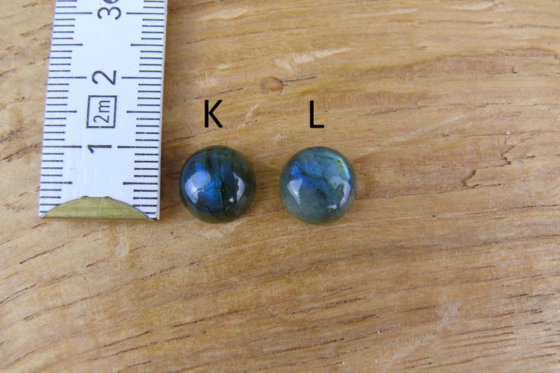 Kleine Labradorit Cabochons Rund 11x11mm / 10x10mm Bild 7