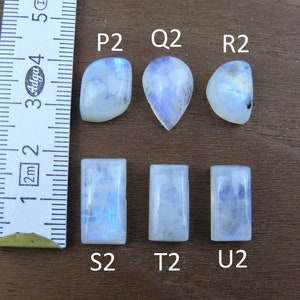 Regenbogen Mondstein Cabochons / Weißer Labradorit Edelsteine Viereckig/Rechteckig, Oval, Tropfen, Rund, Verschiedene Formen Bild 9