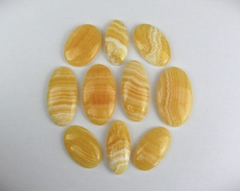 Cabochons de calcite jaune || ovale