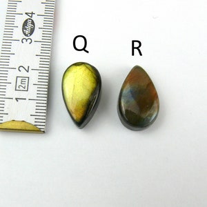 Goldener Labradorit Cabochons Tropfen / Teardrop / Birnen-Form Bild 10