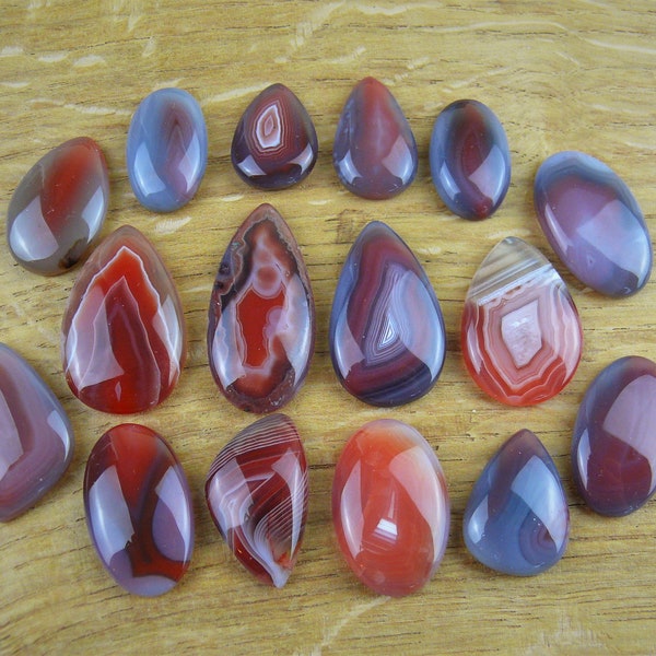 Botswana Achat Cabochons || Oval, Teardrop/Tropfen, Verschiedene Formen