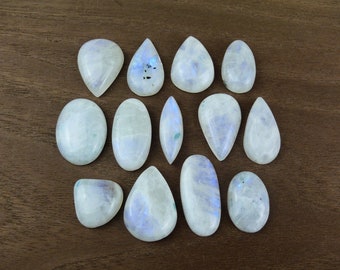 Regenbogen Mondstein Cabochons || Tropfen, Oval, Marquise, Viereckig